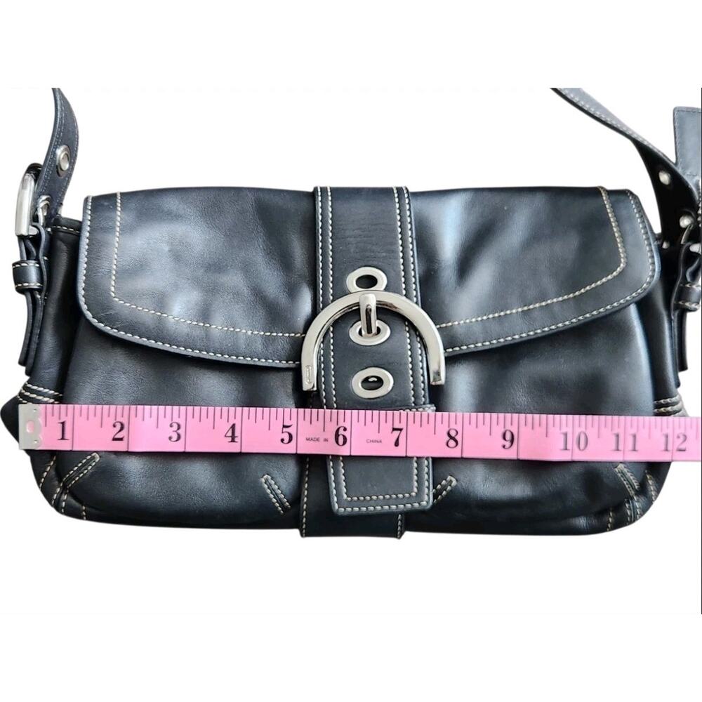 Coach 9434 Vintage Y2K Soho Black Leather Shoulder Bag w/Contrast Stitching - Picture 11 of 13